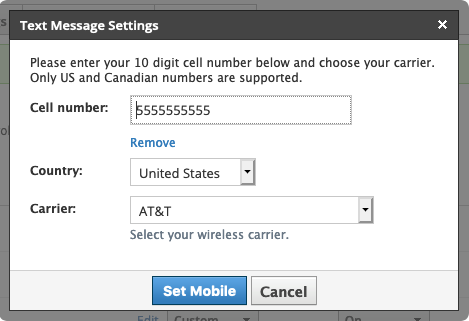 Text Message Settings