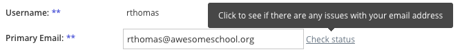 Primary and Secondary Email Addresses