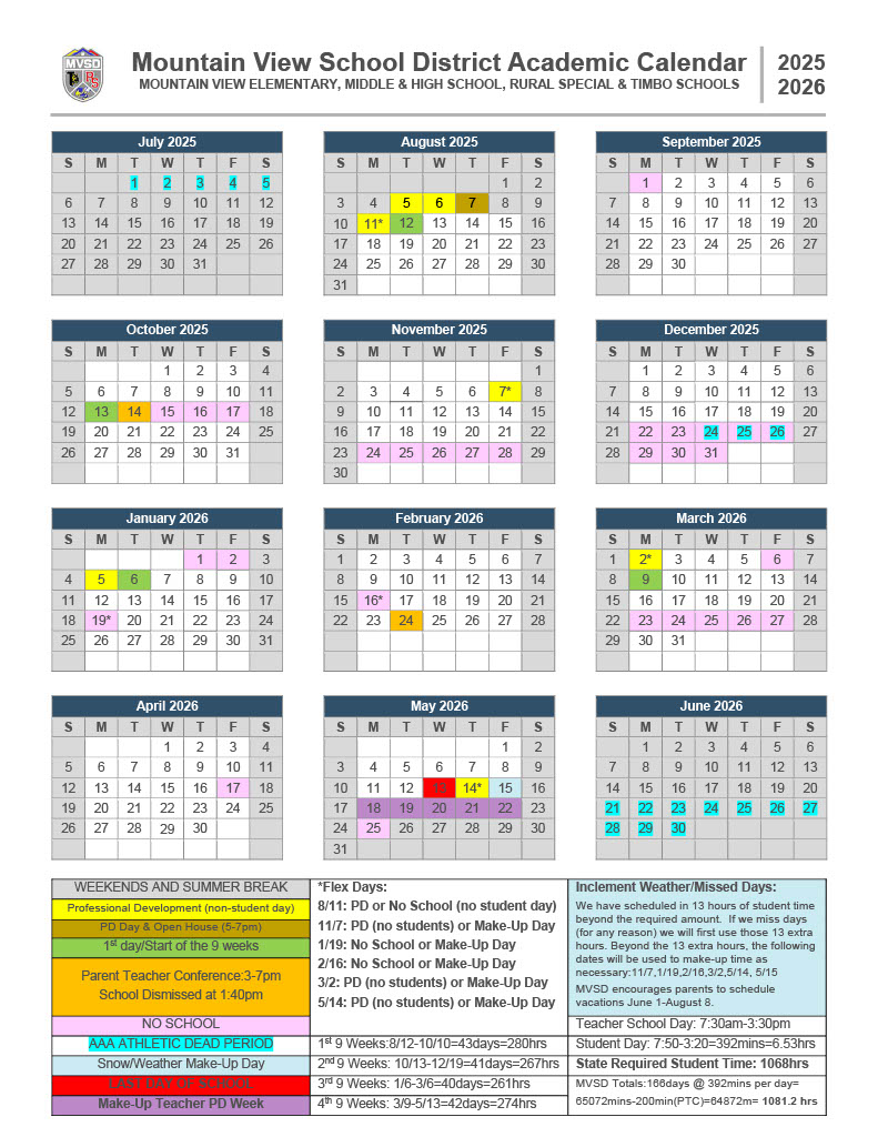 MVSD Calendar 2526