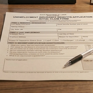 Image of unemployment claims form