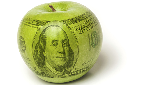 money in an apple image