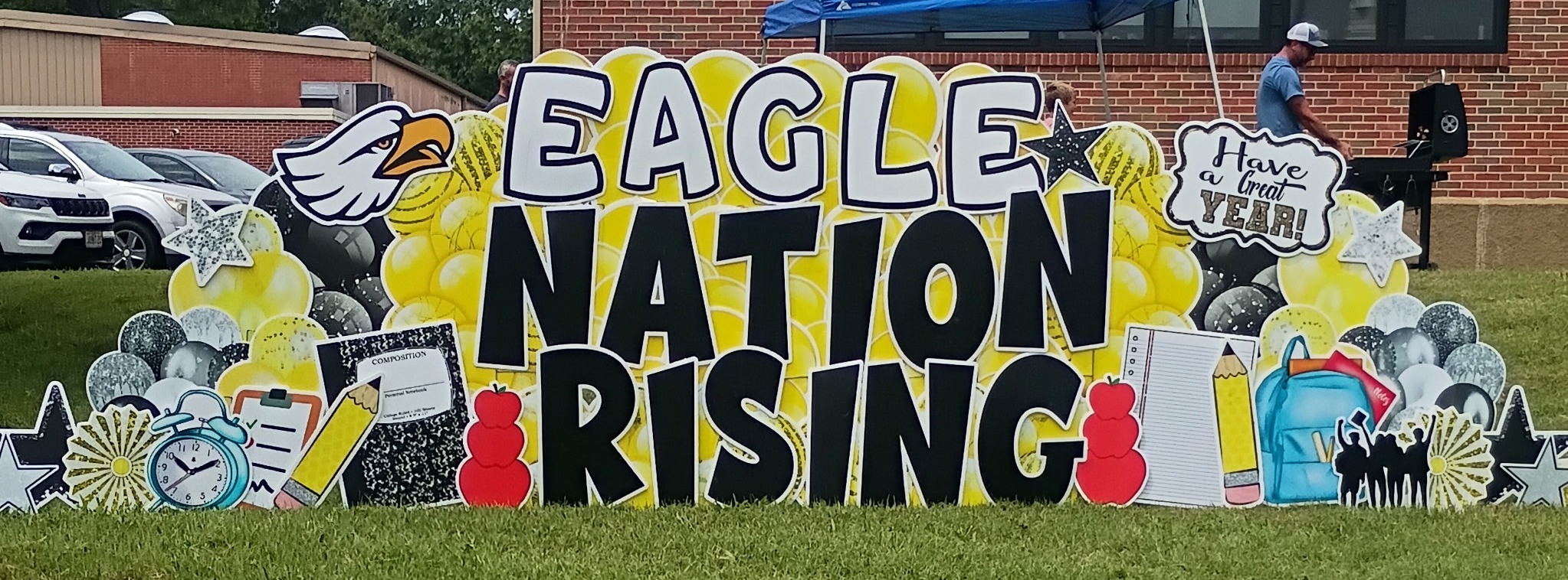 Eagles Rising Back to School Sign