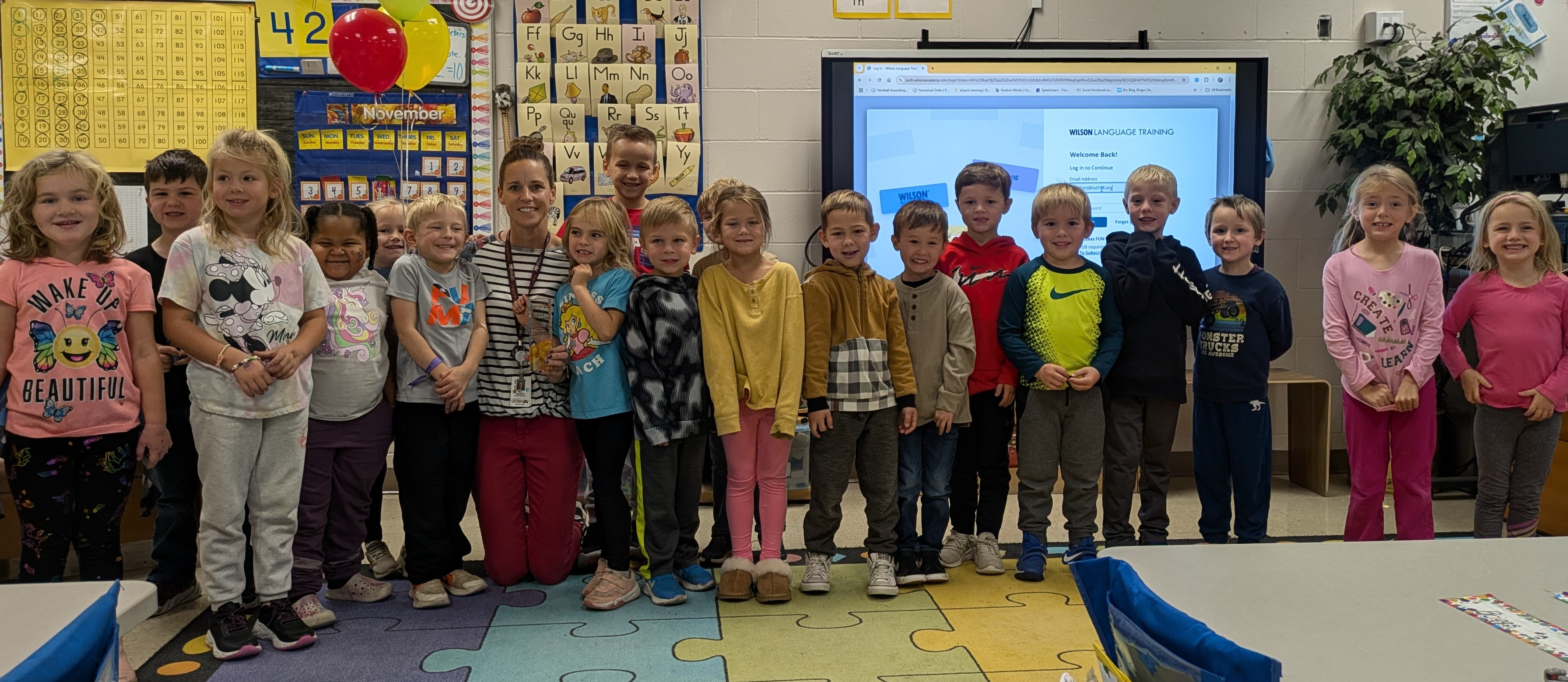 Students with teacher of the year