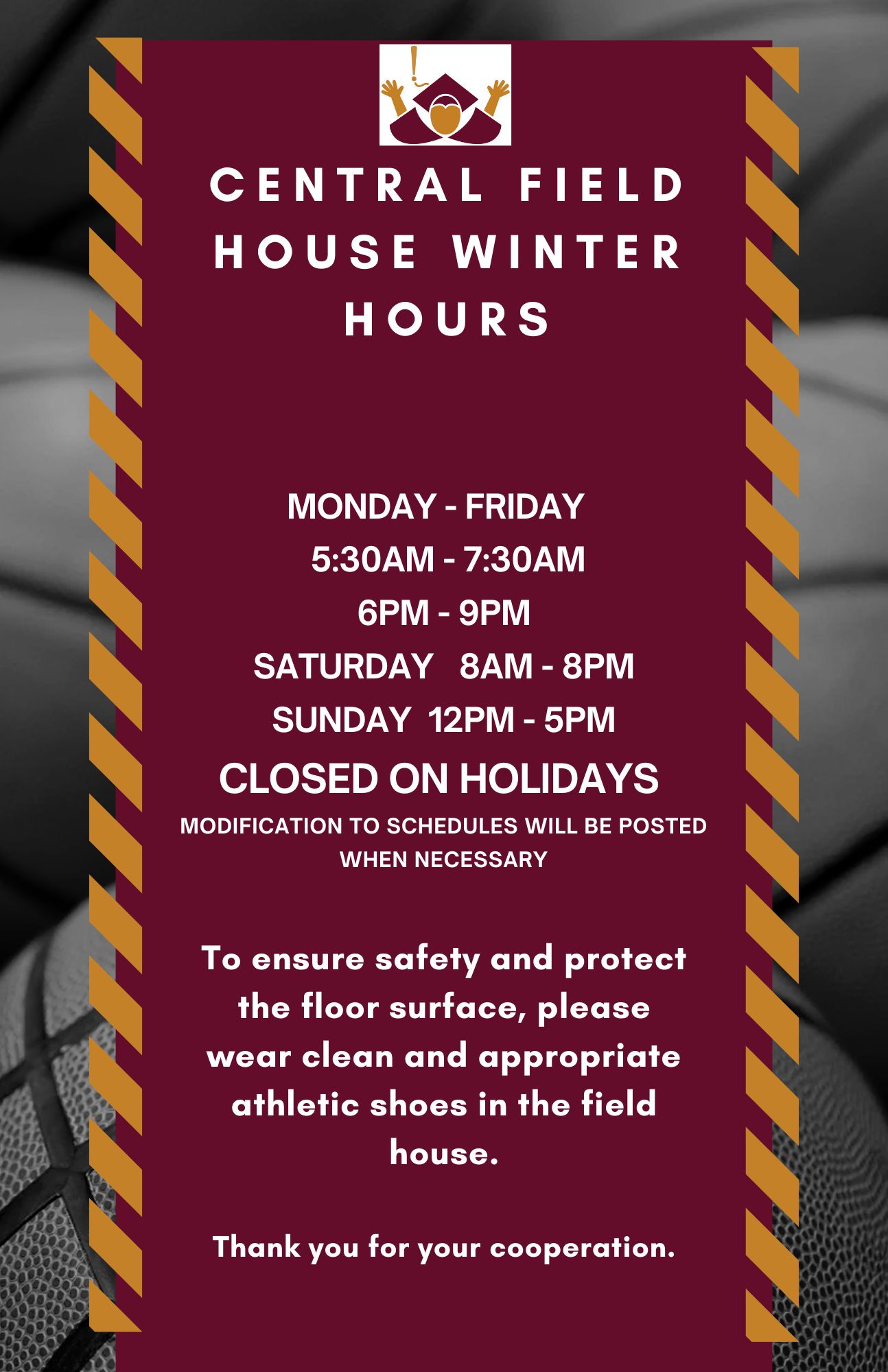 Raider Field House winter hours