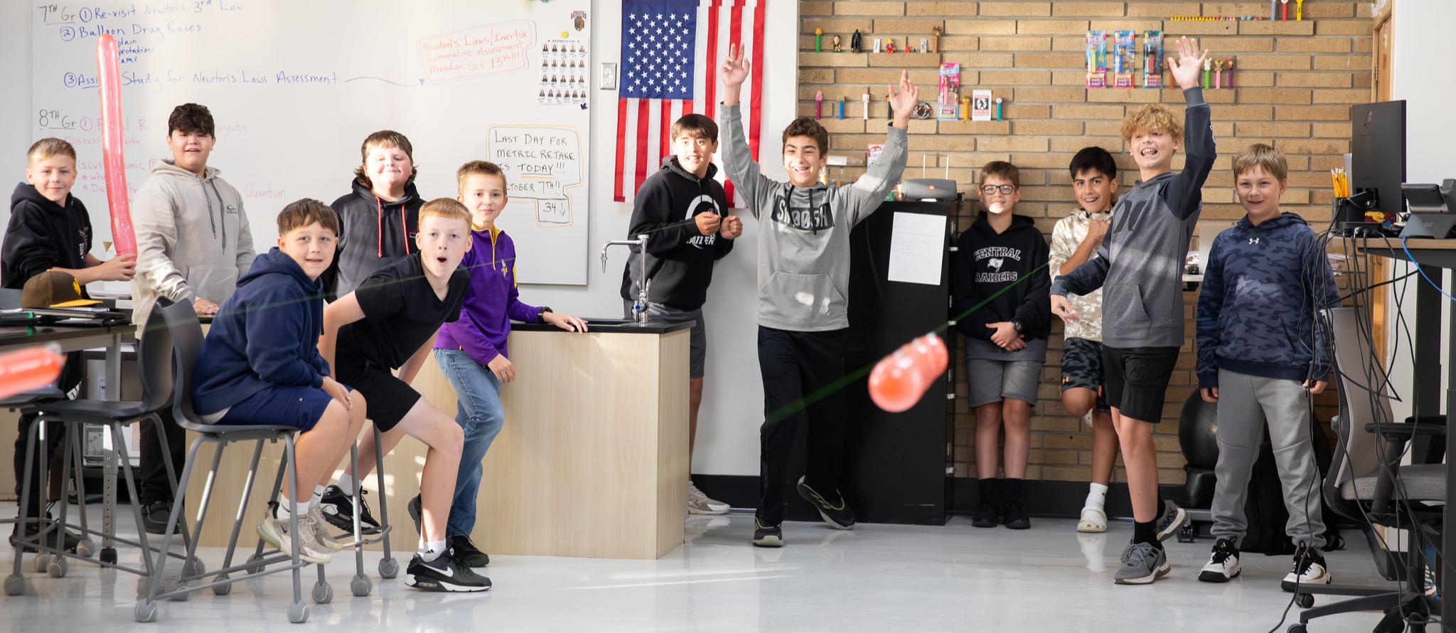 Students doing an in class activity