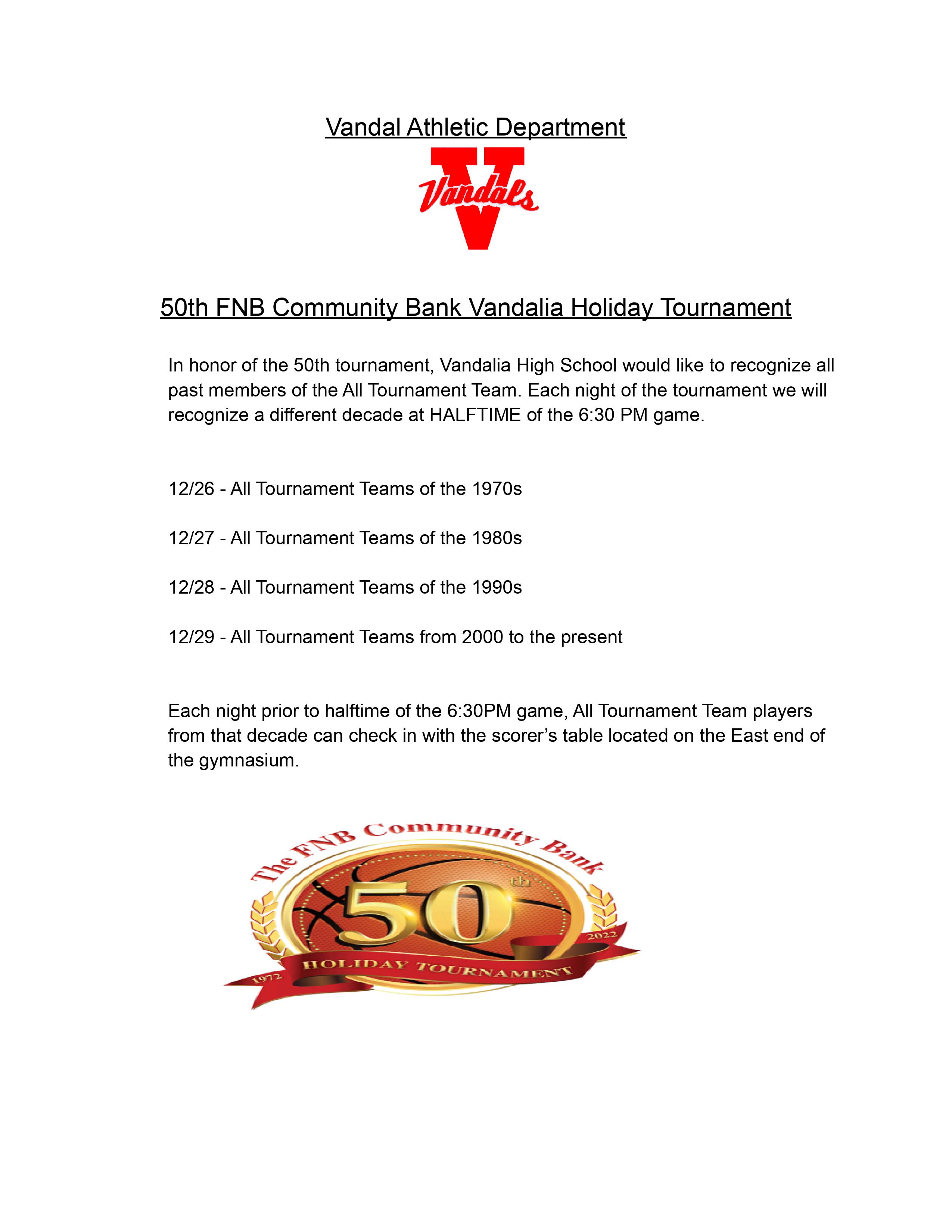 VHT HOLIDAY TOURNAMENT Vandalia CUSD 203