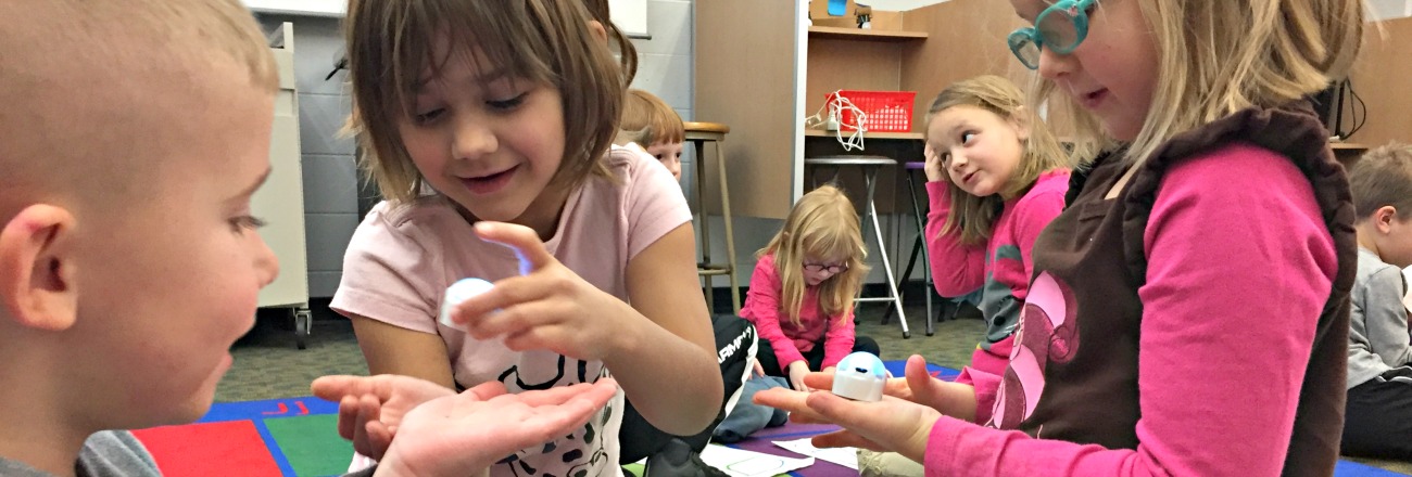 The students playing on their classroom