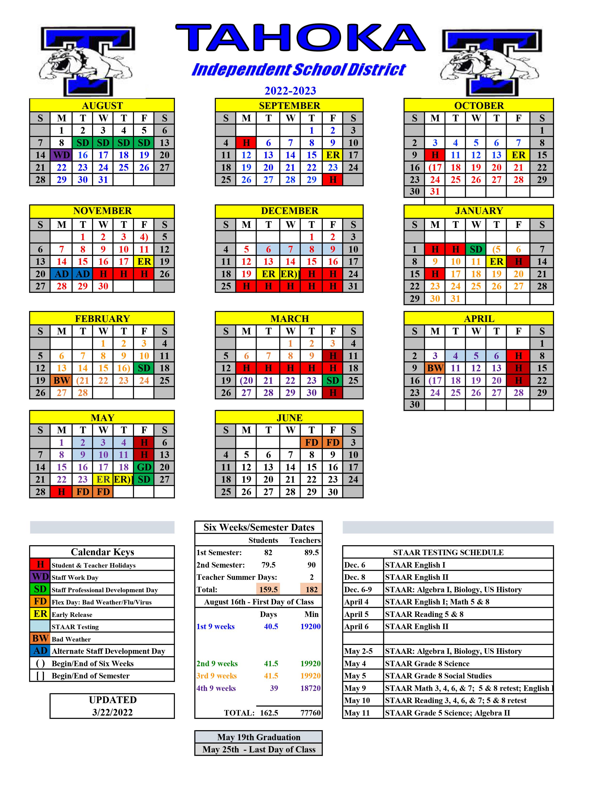 TISD District Calendar 22-23