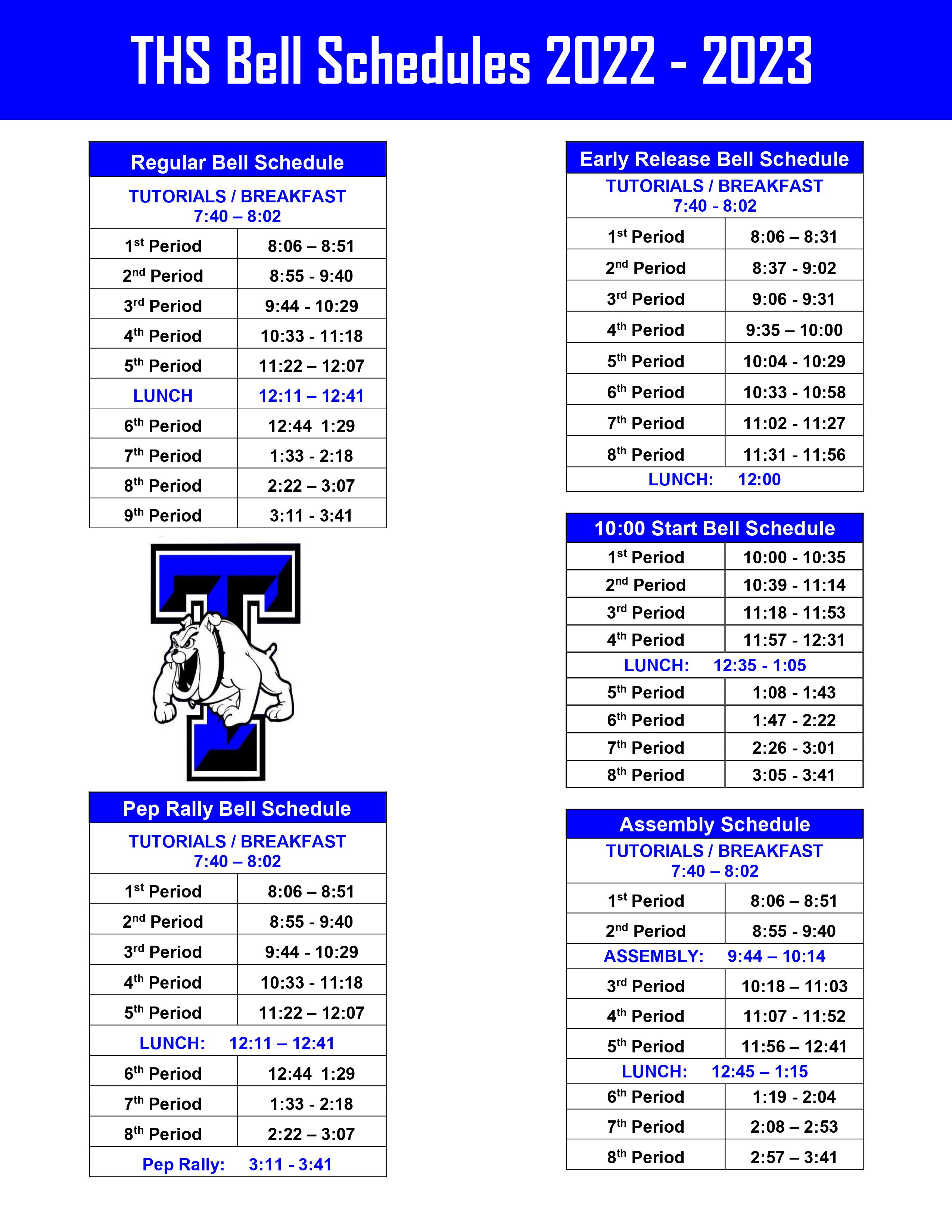 BELL SCHEDULE Tahoka ISD