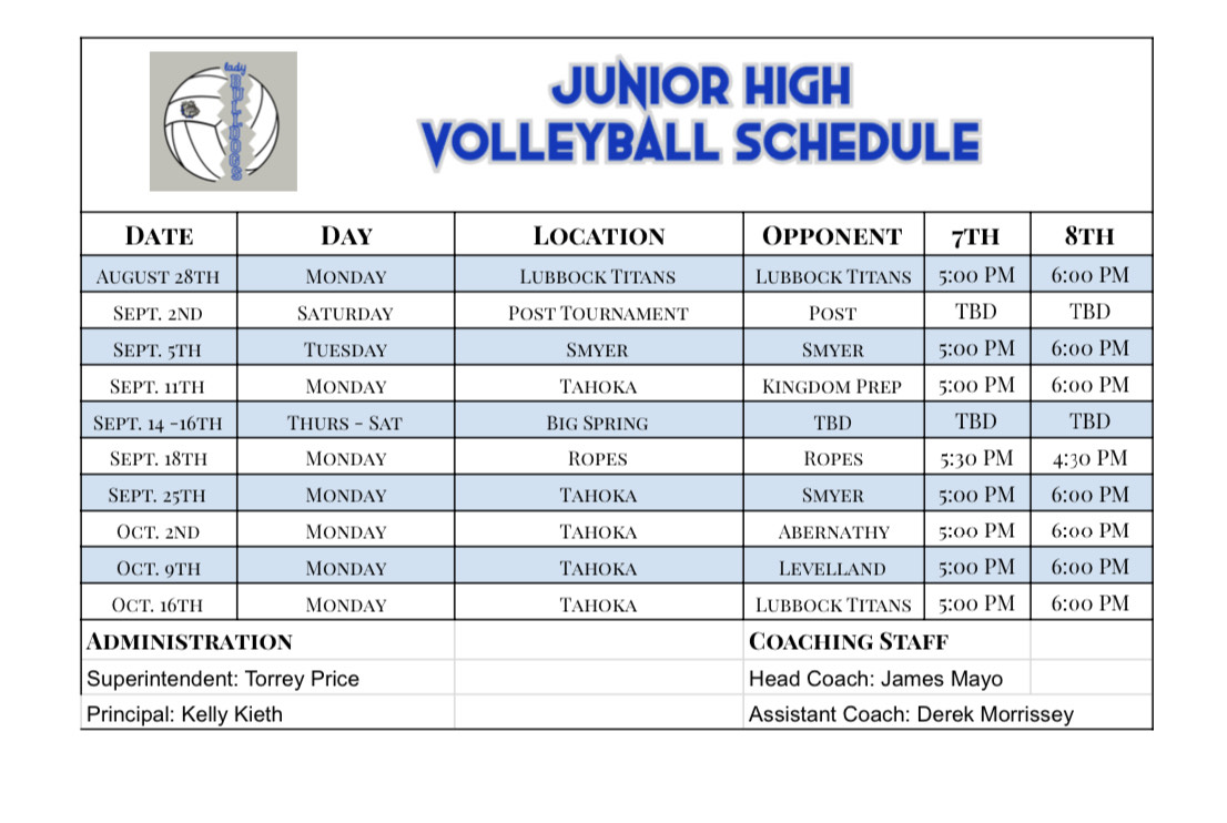 VOLLEYBALL Tahoka ISD