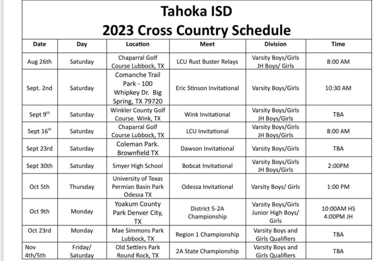 CROSS COUNTRY Tahoka ISD