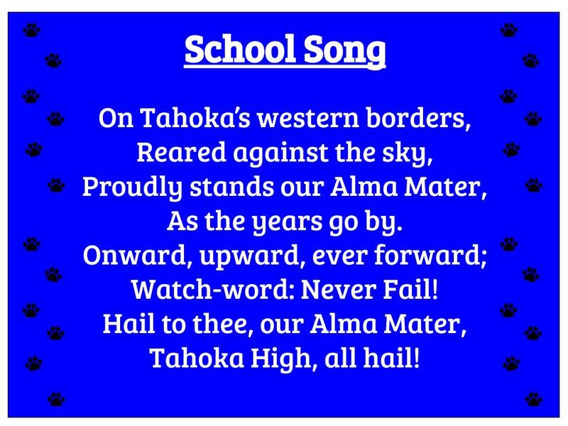 School Song: On tahoka's western borders, reared against the sky, proudly stands our alma mater, as the years go by. Onward, upward, ever forward; watch-word: never fail! Hail to thee, our alma mater, Tahoka high, all hail!