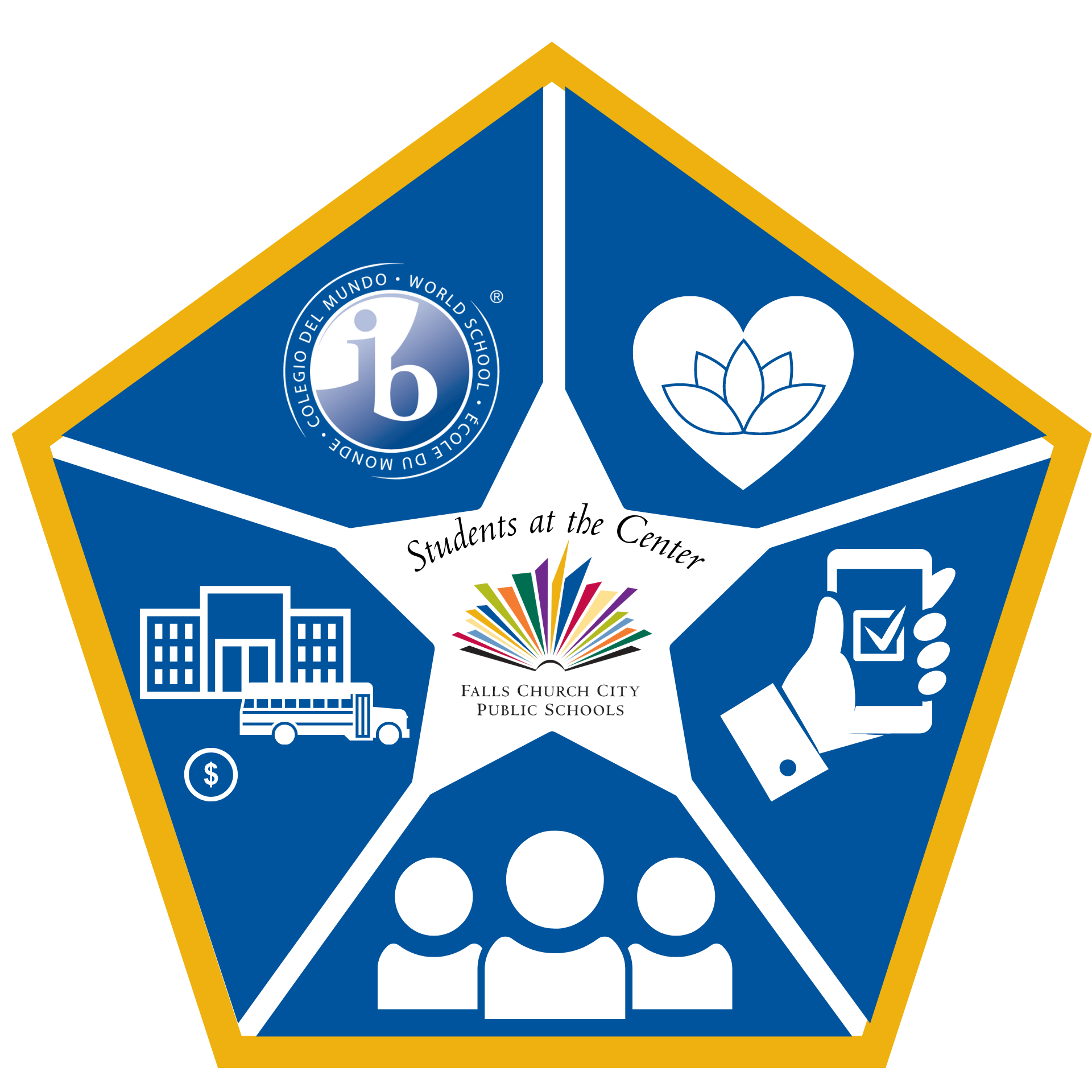 Students at the center logo