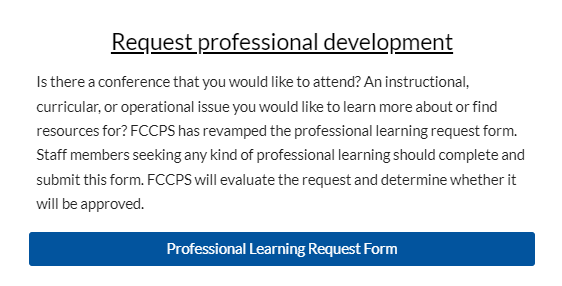 Professional learning request form