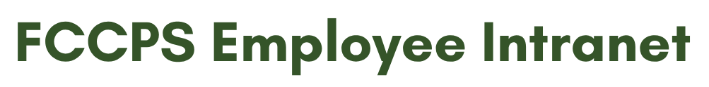White page with dark green, centered text reading "FCCPS Employee Intranet". No other objects or background elements.
