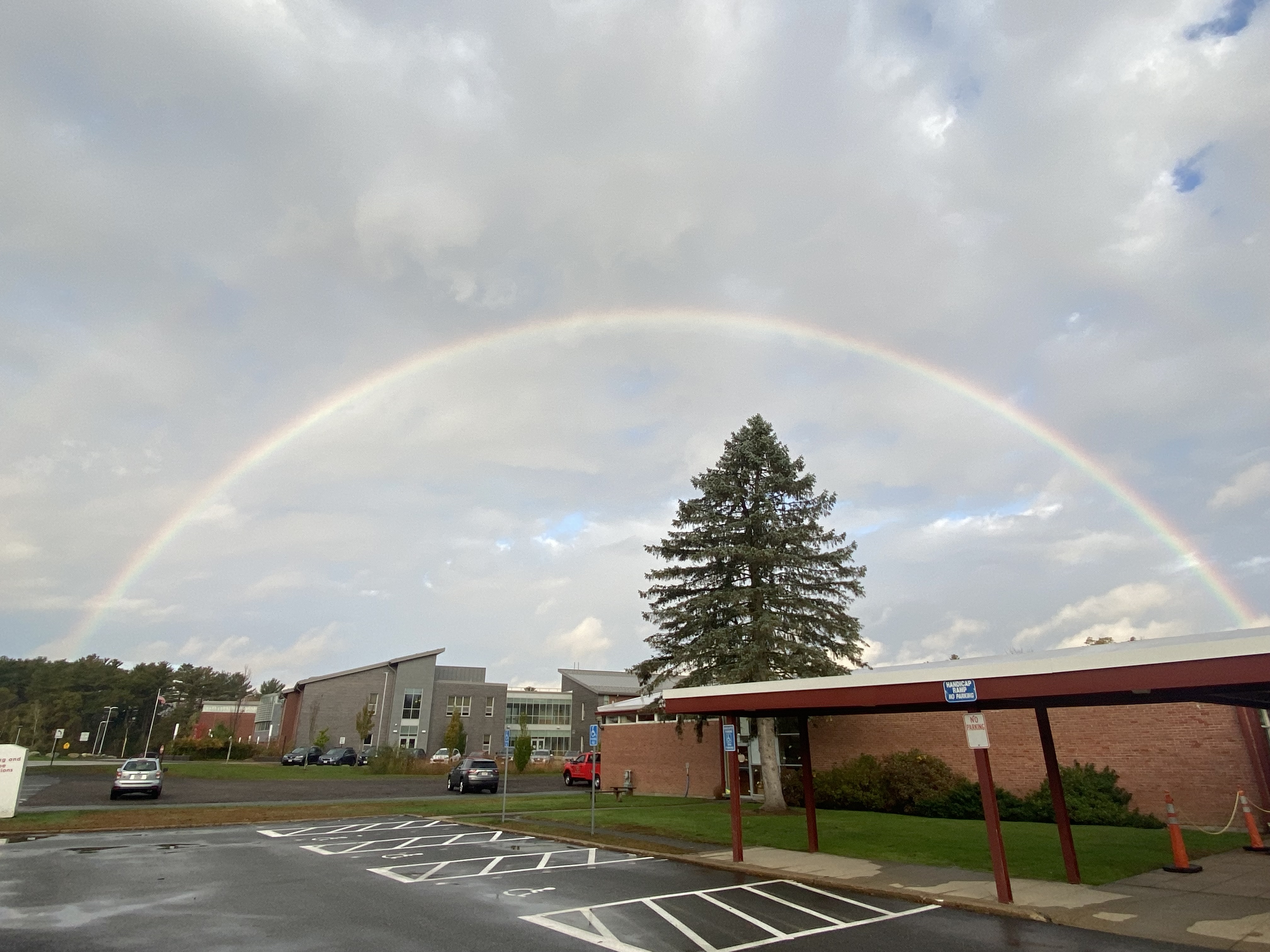 rainbow over school
