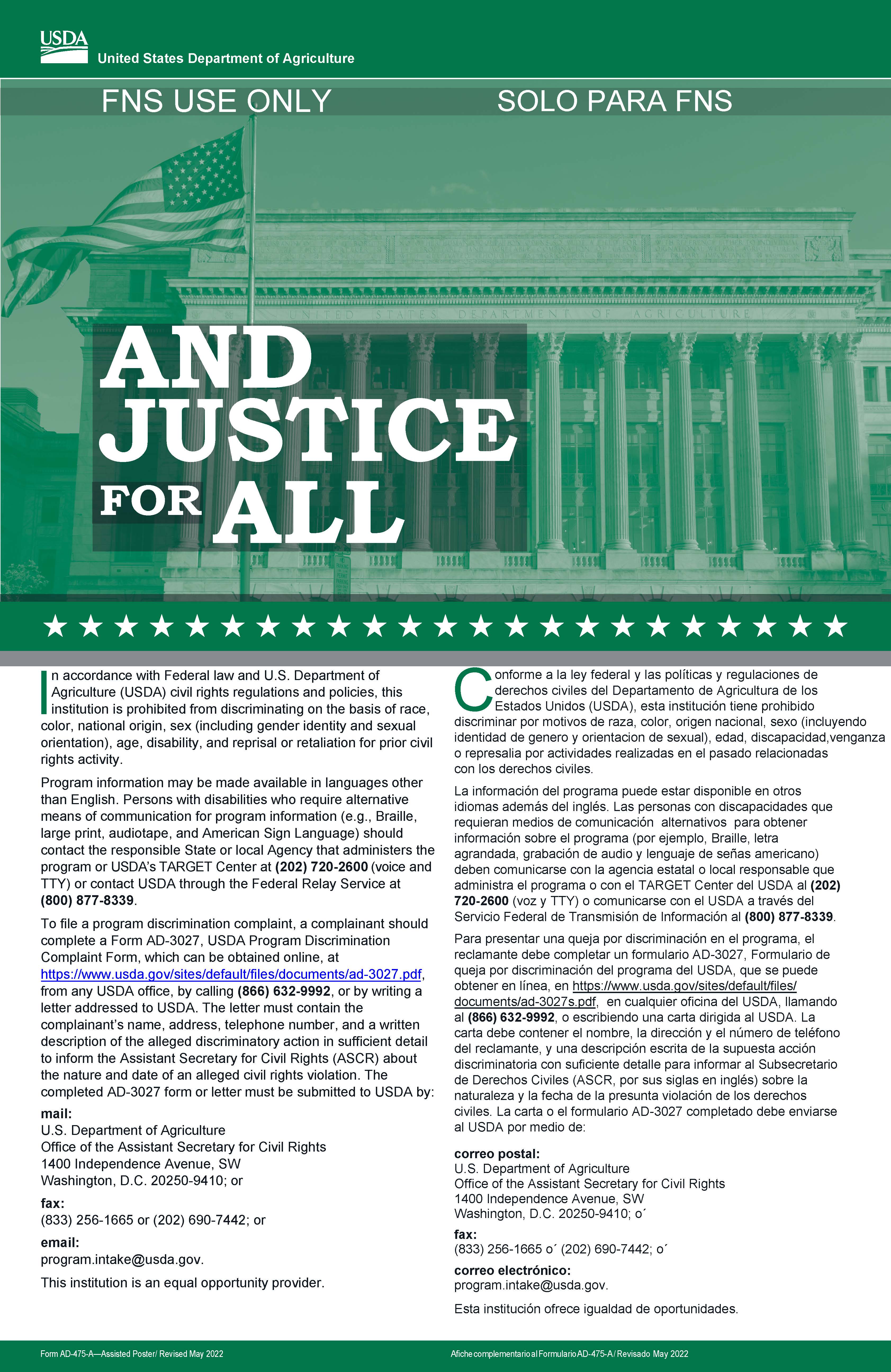 And Justice For All Poster for Non-Discrimination