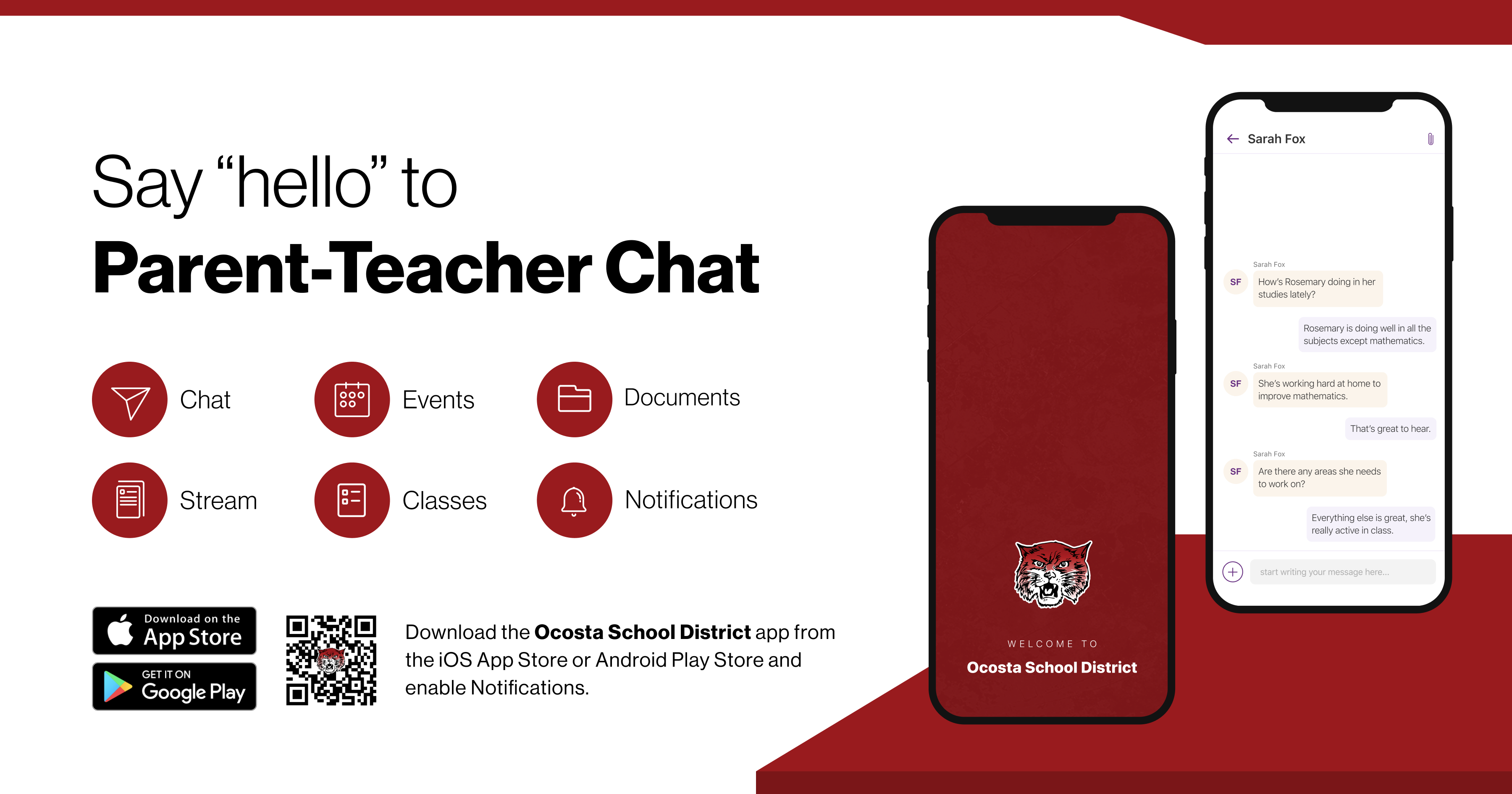 Say "Hello" to Parent-Teacher Chat banner