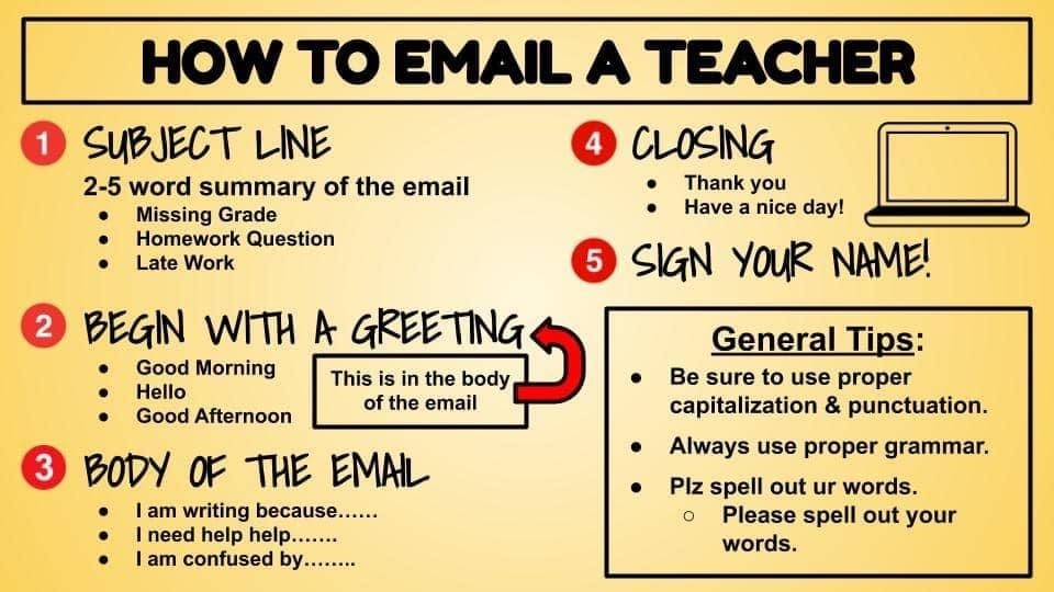 HOW TO EMAIL A TEACHER