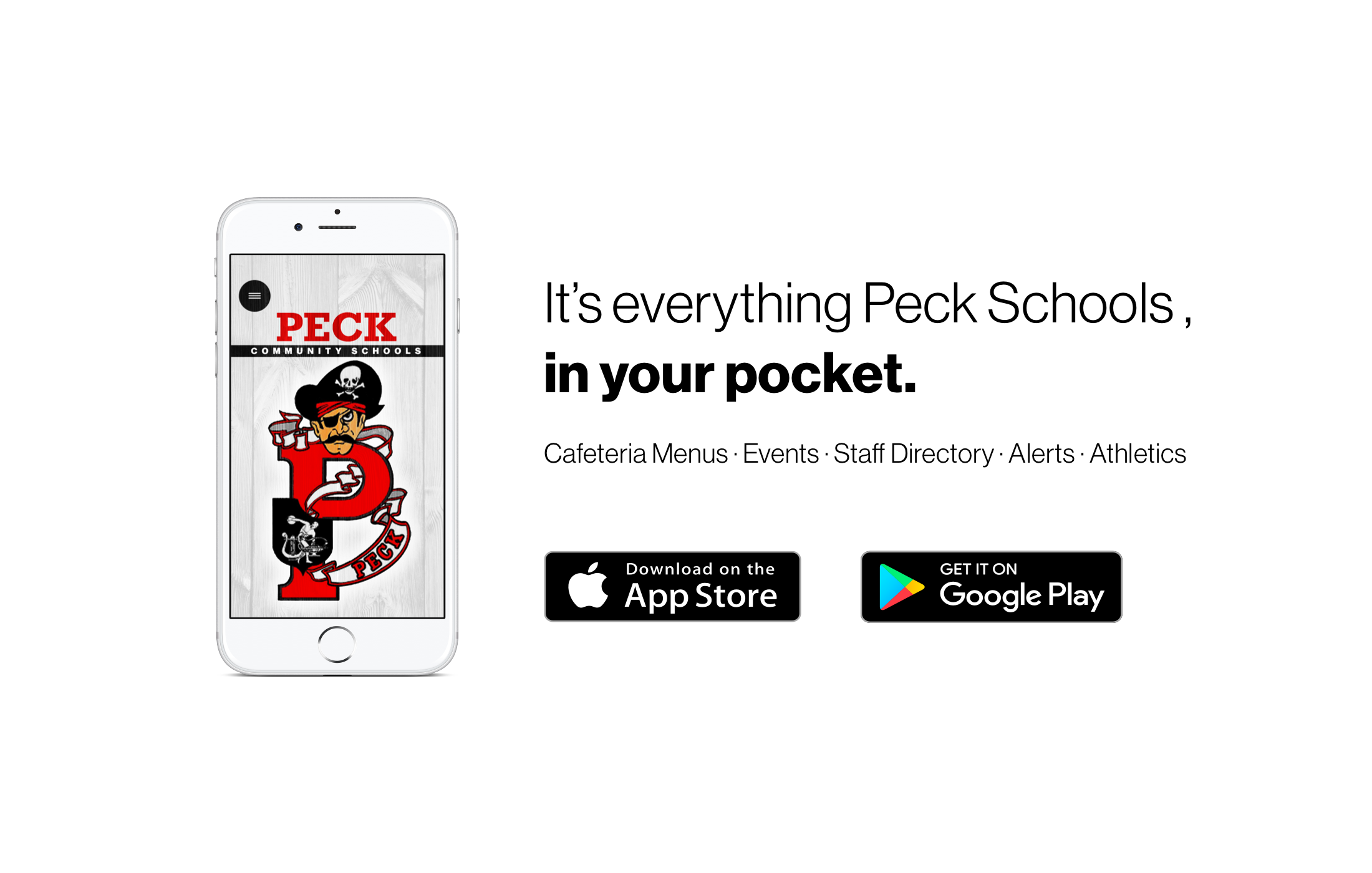 It's everything Peck School, in your pocket. Information about the school app. 