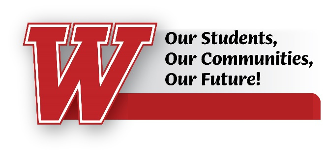 Westby Area School District Logo with Slogan "Our Students, Our Communities, Our Future!"