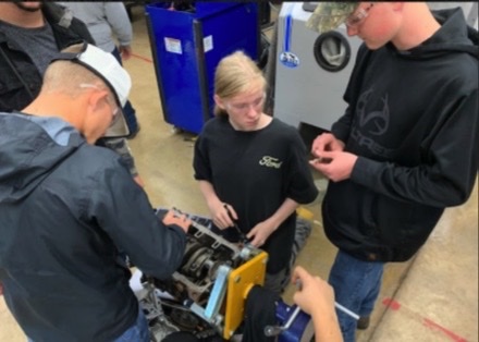 Automotive Students working on project