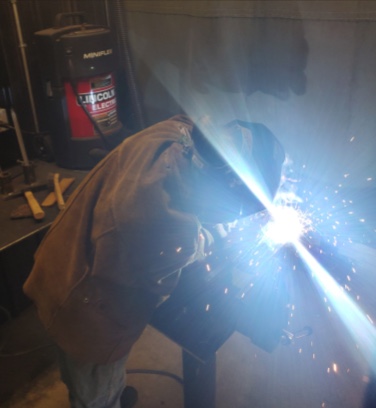 Student welding