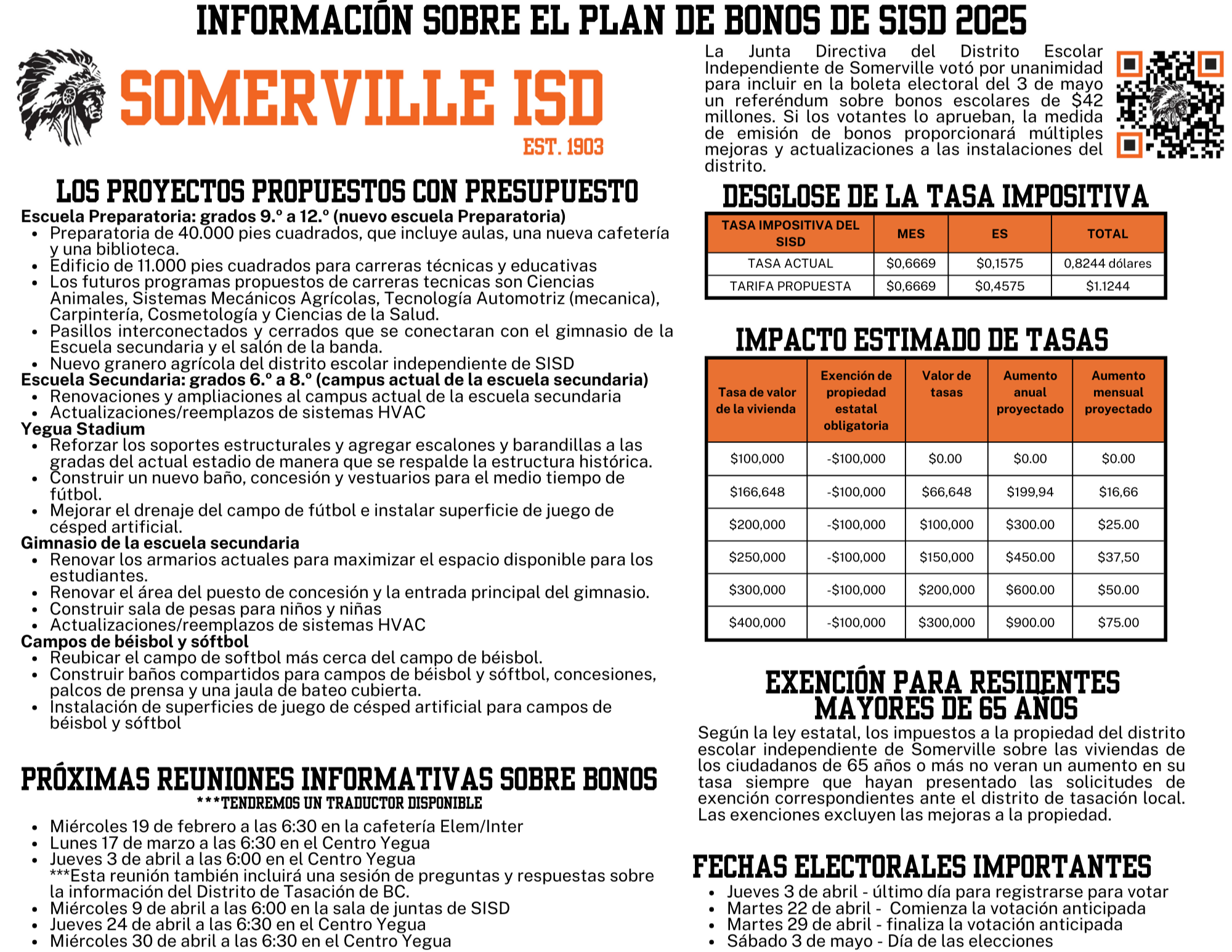 Bond Information One-Pager Spanish