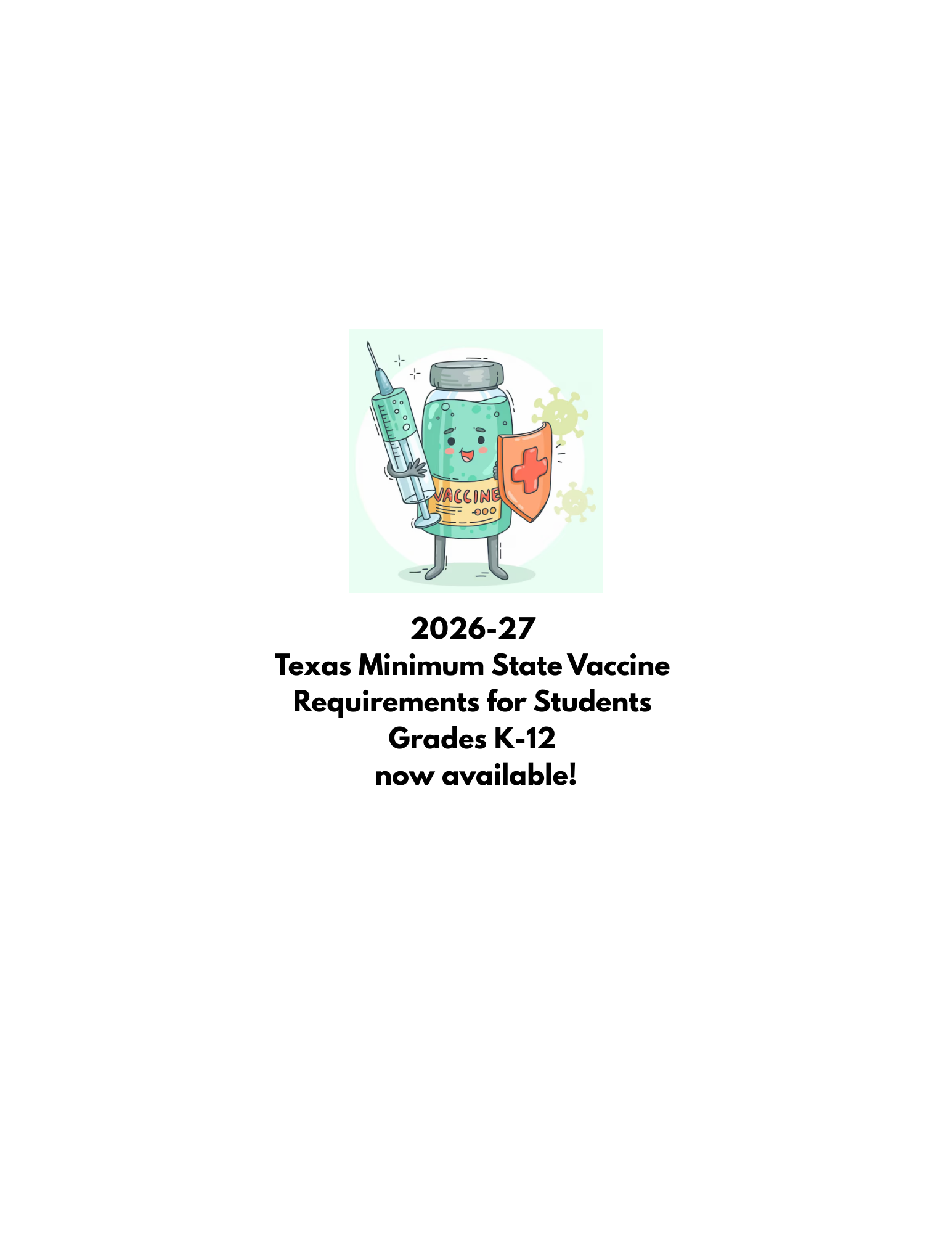 2026-27 Texas Vaccine Requirements
