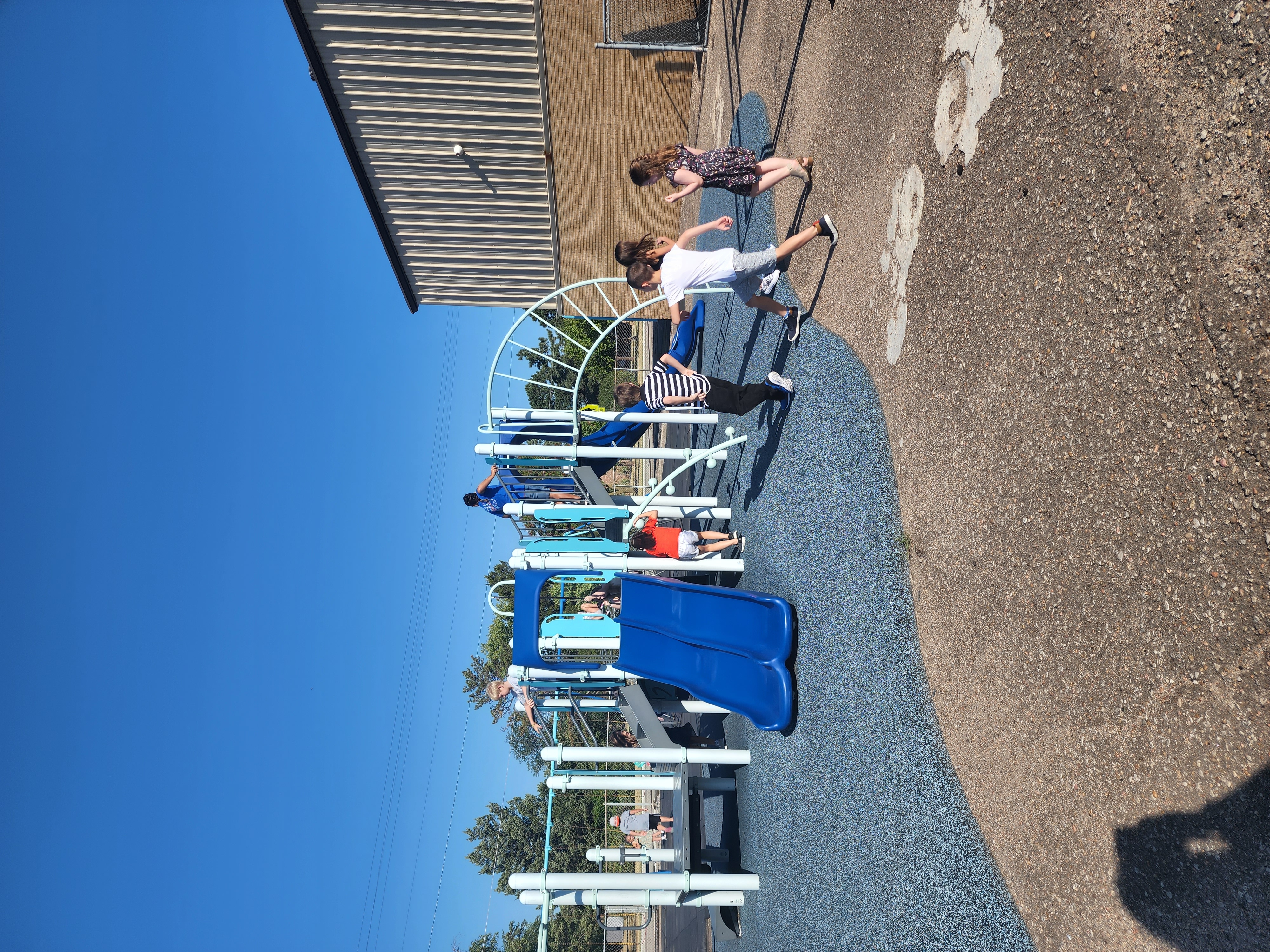 Students on Bickerdyke playground.