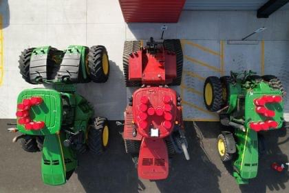 Tractors in the A&M Parking Lot