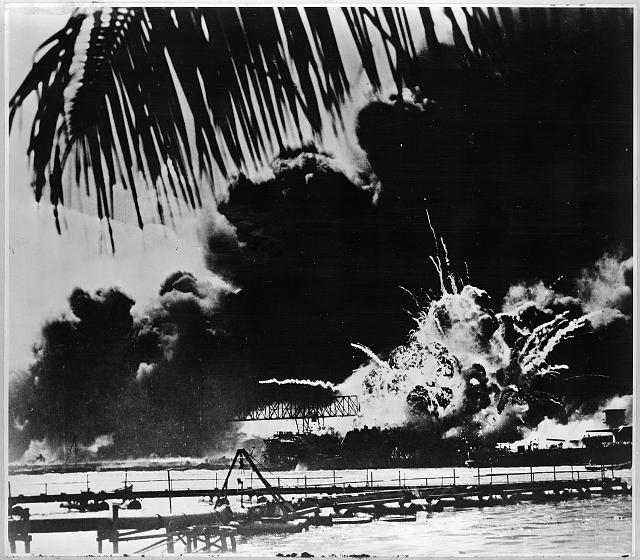 Photo of Pearl Harbor attack; photo courtesy of the Library of Congress