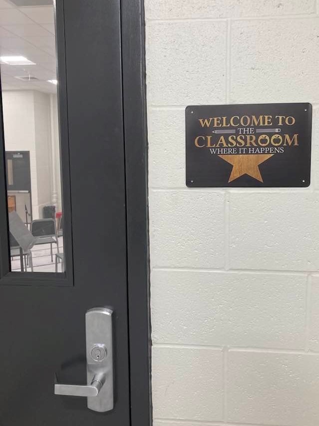 Sign outside choir classroom