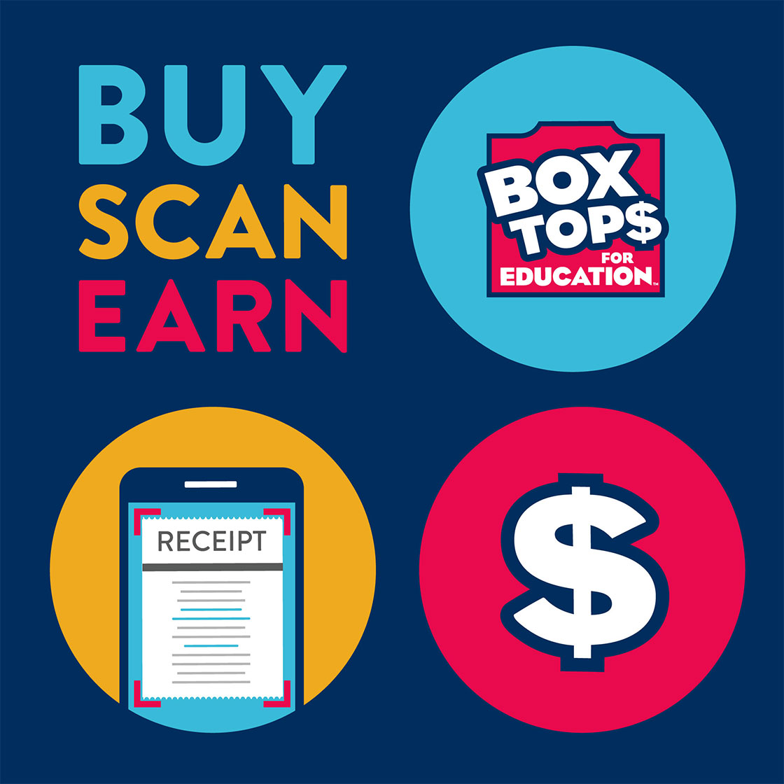BUY SCAN EARN - BOX TOPS FOR EDUCATION