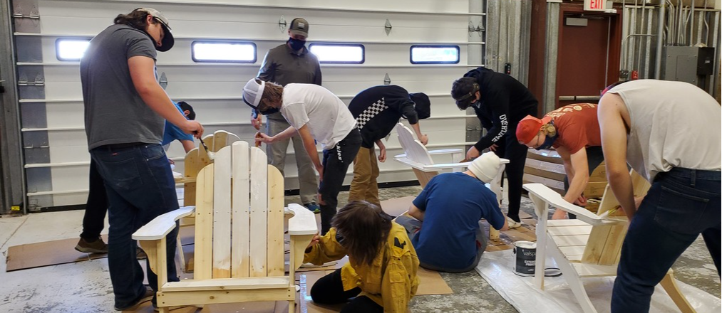 Students Building Adirondack Chairs