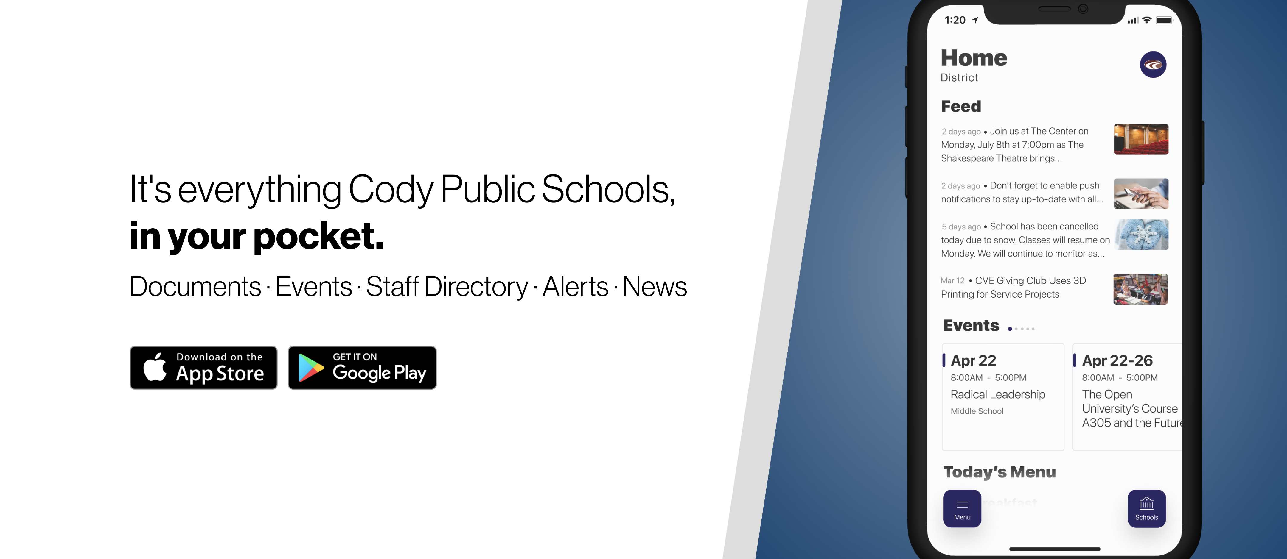 Cody Public Schools is in the app store