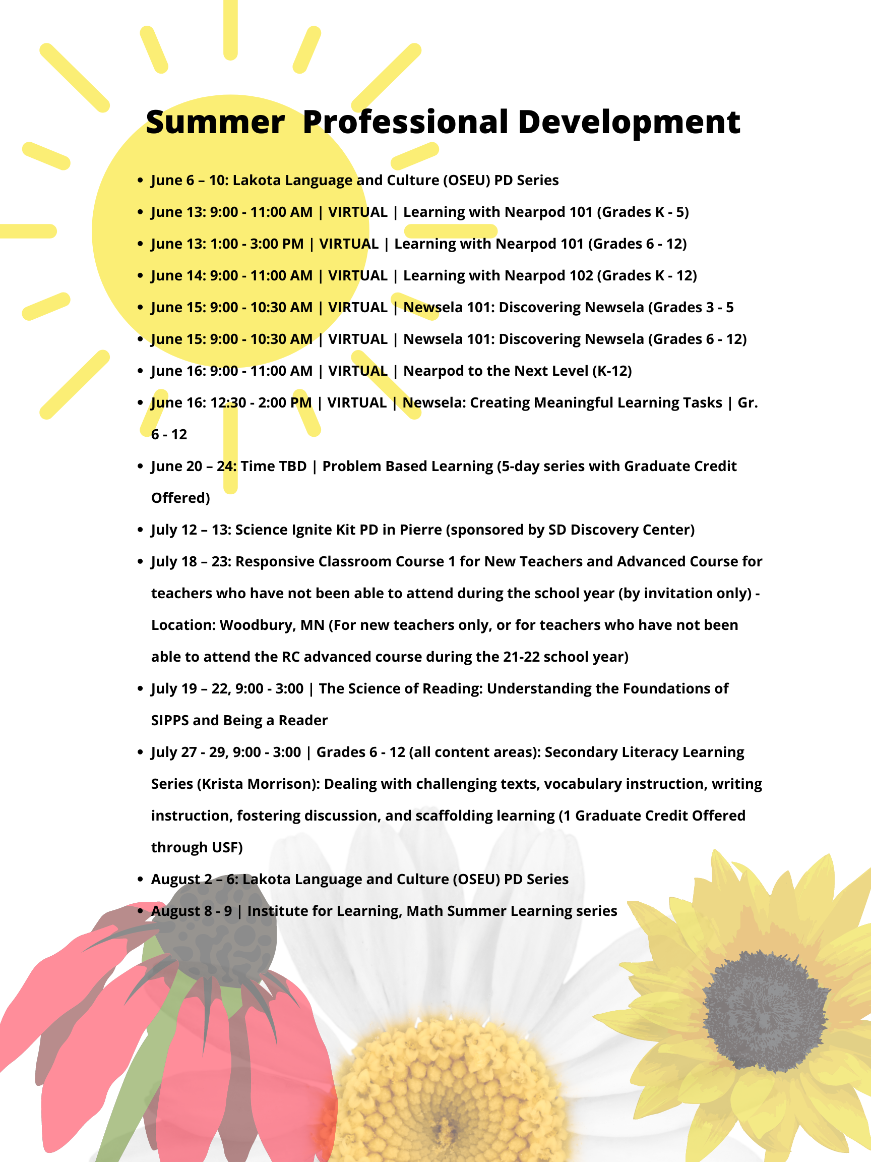 summer 22 schedule