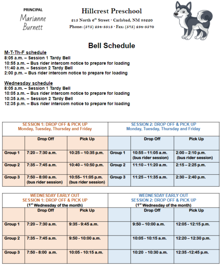 Hillcrest Bell Schedule