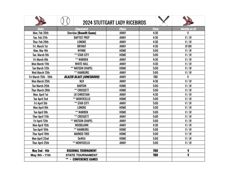 2024 softball schedule