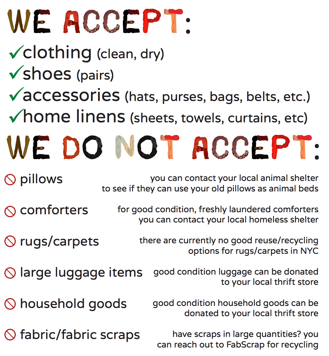 we accept - we do not accept