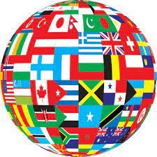 Globe with flags of the world