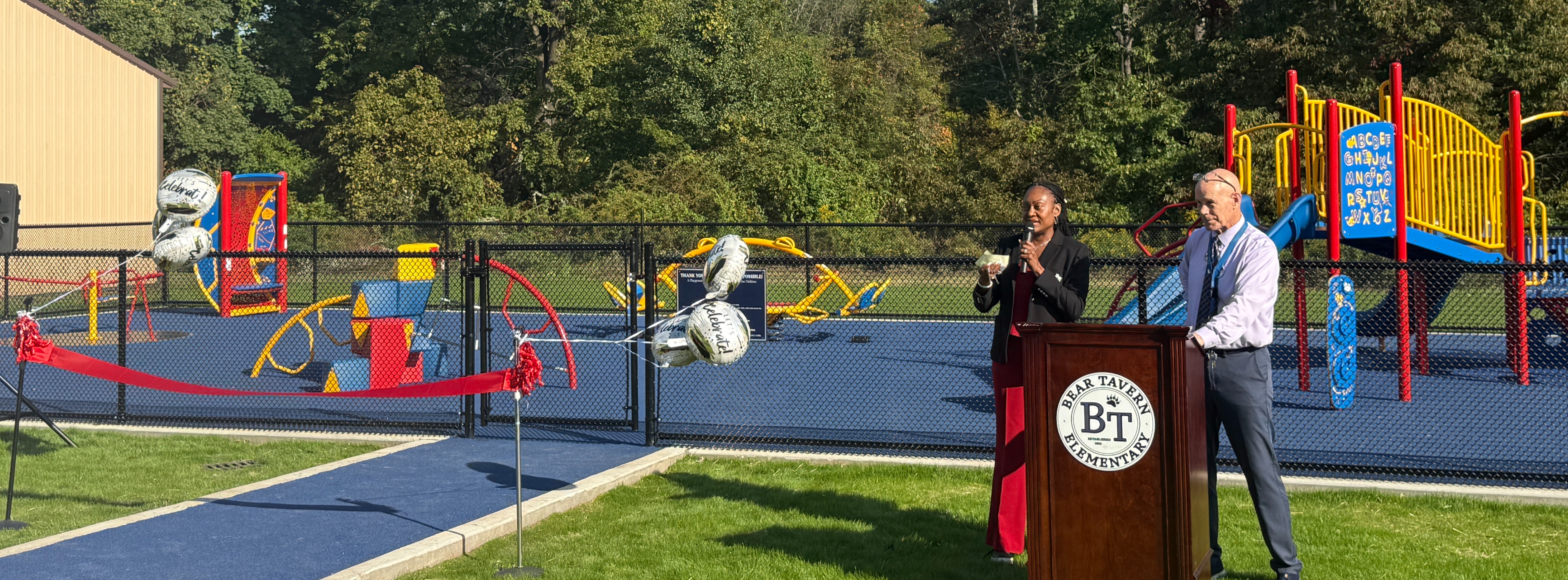 Ribbon Cutting Ceremony for new BT Playground