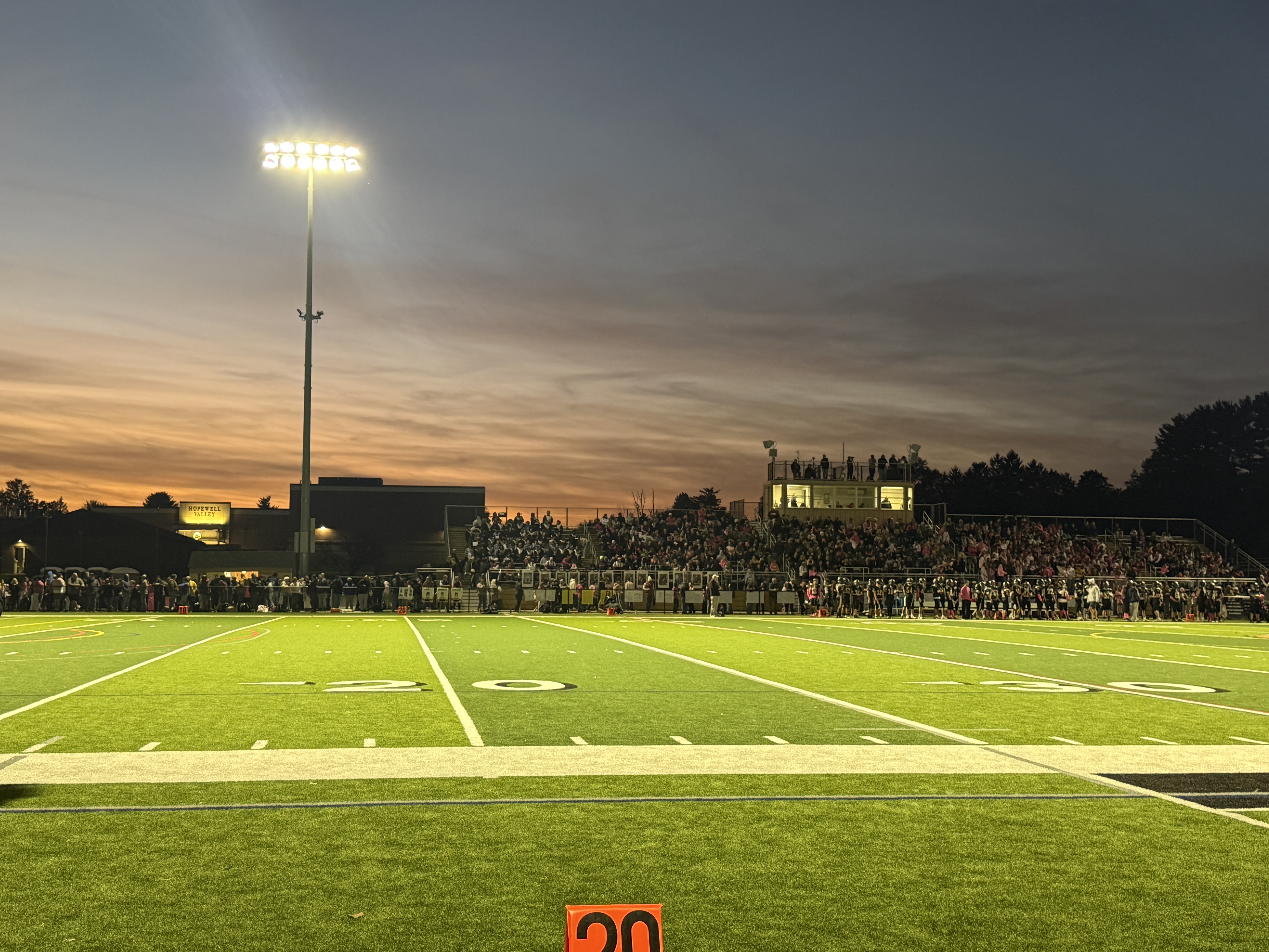 HVCHS Football field at night