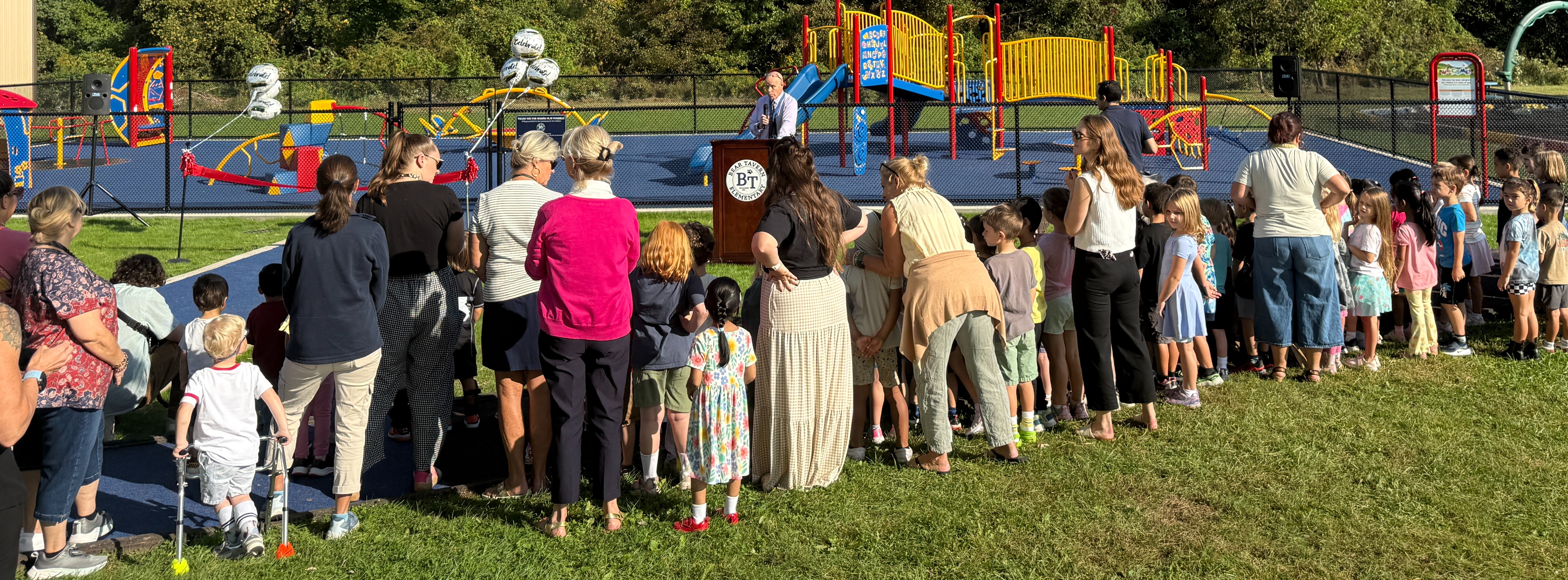 Crowd at the Playground Ribbon Cutting