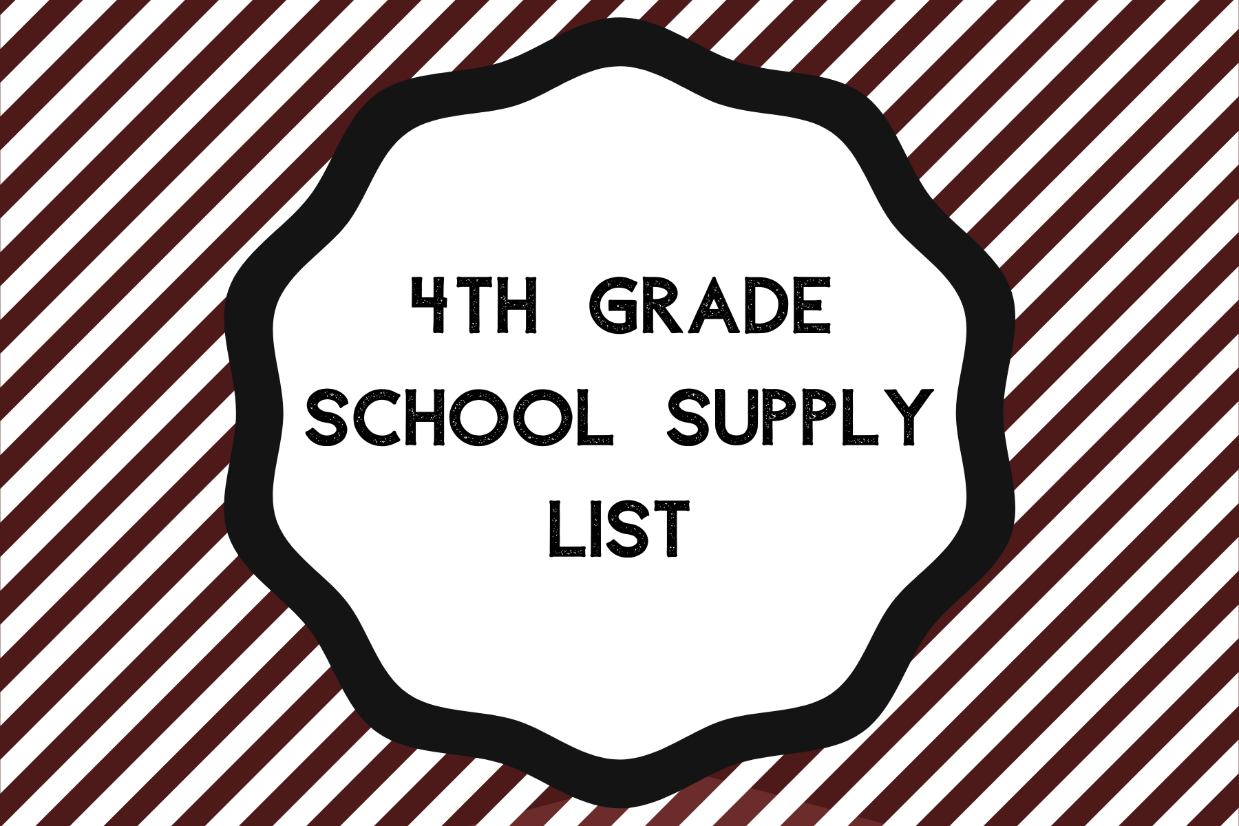 4th grade supply list