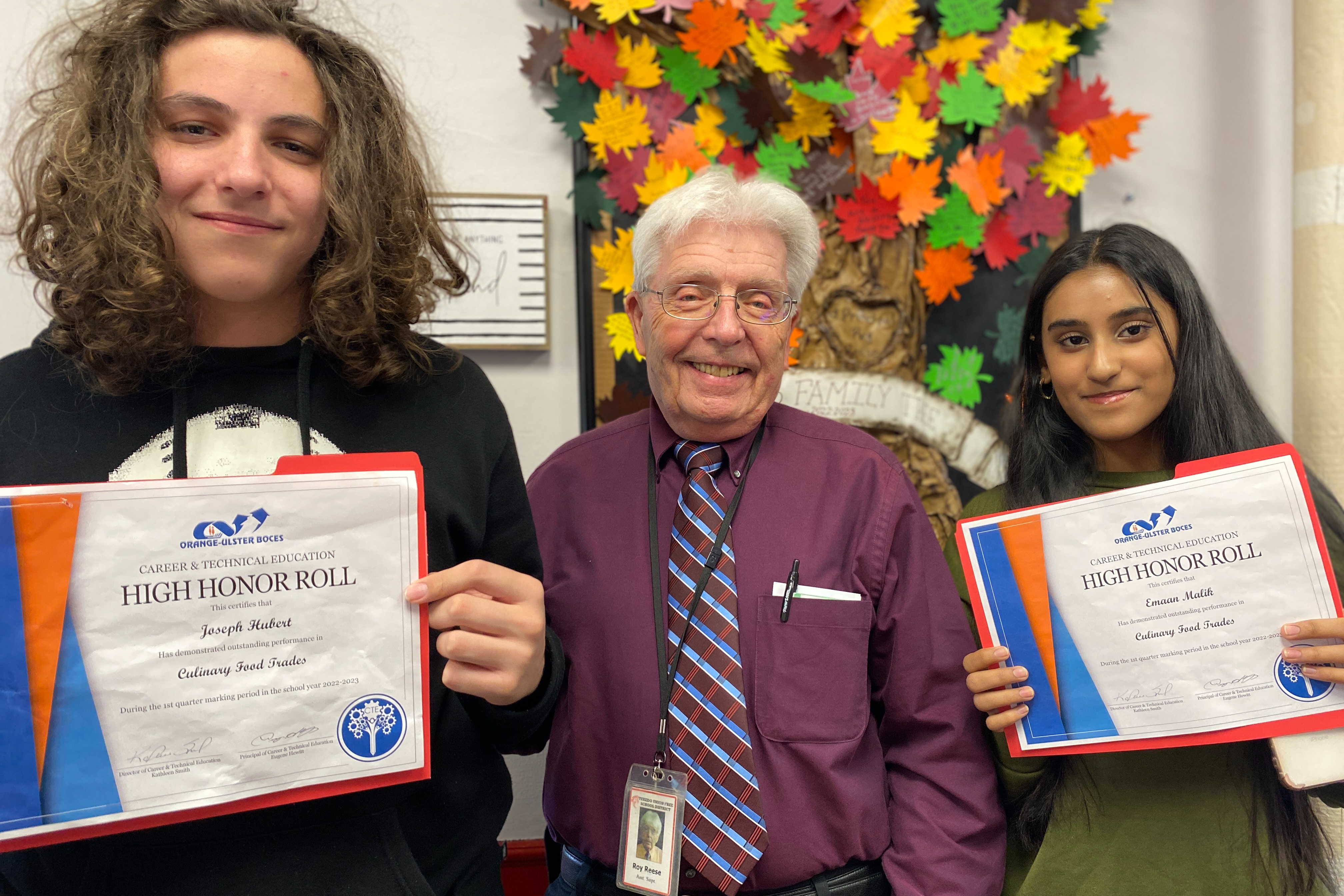 Principal Reese with Joseph Hubert and Emman Malik: