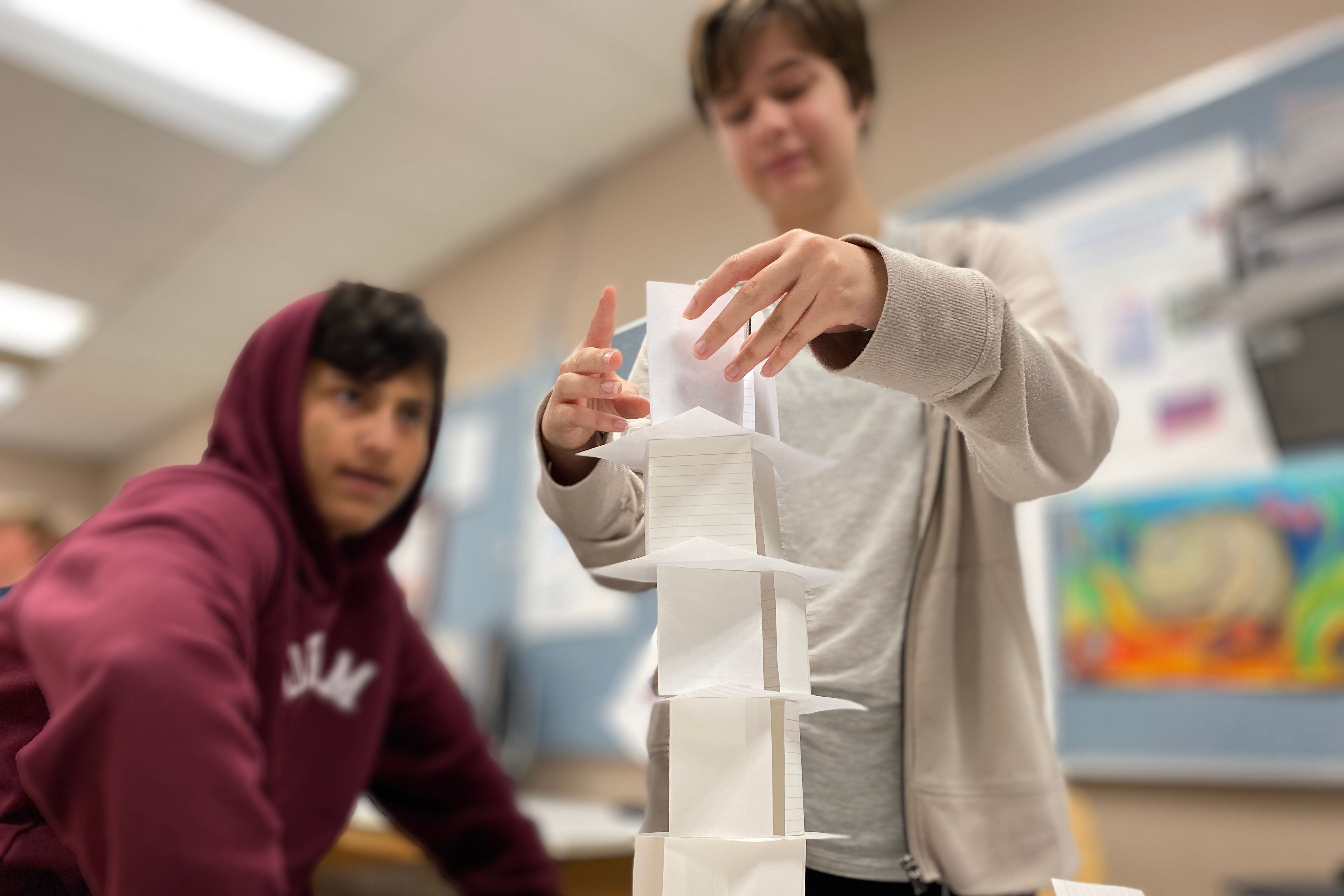 STEM students stacking project