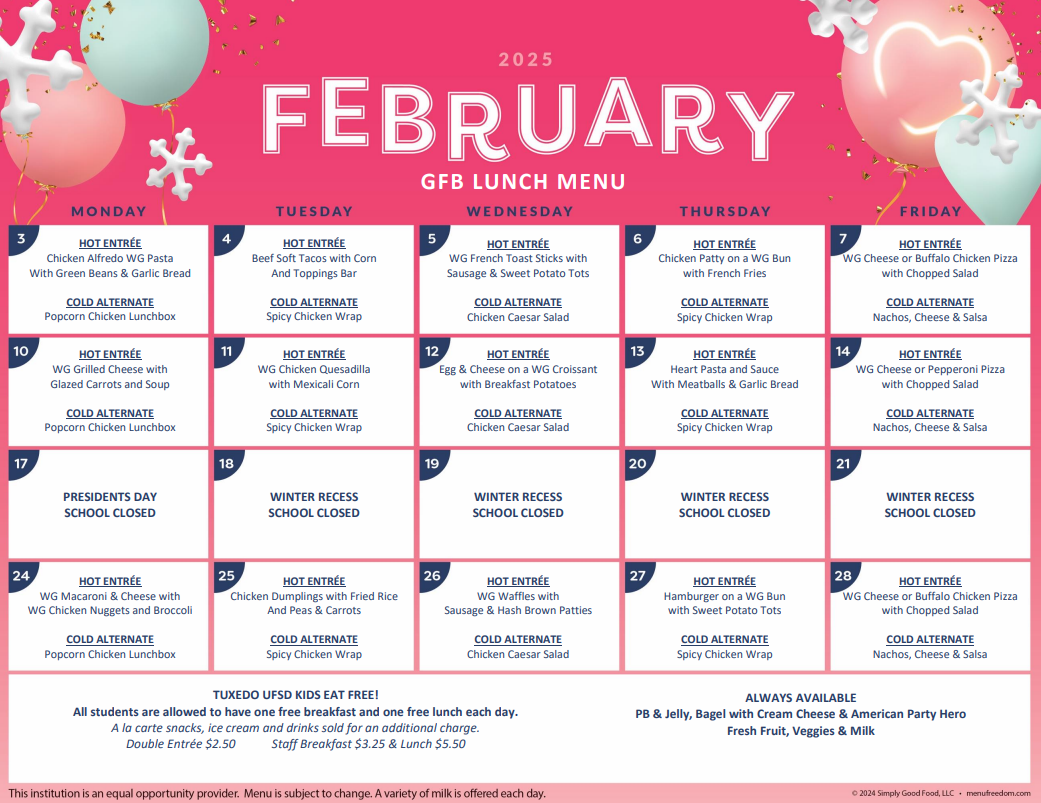 Feb GFB Menu