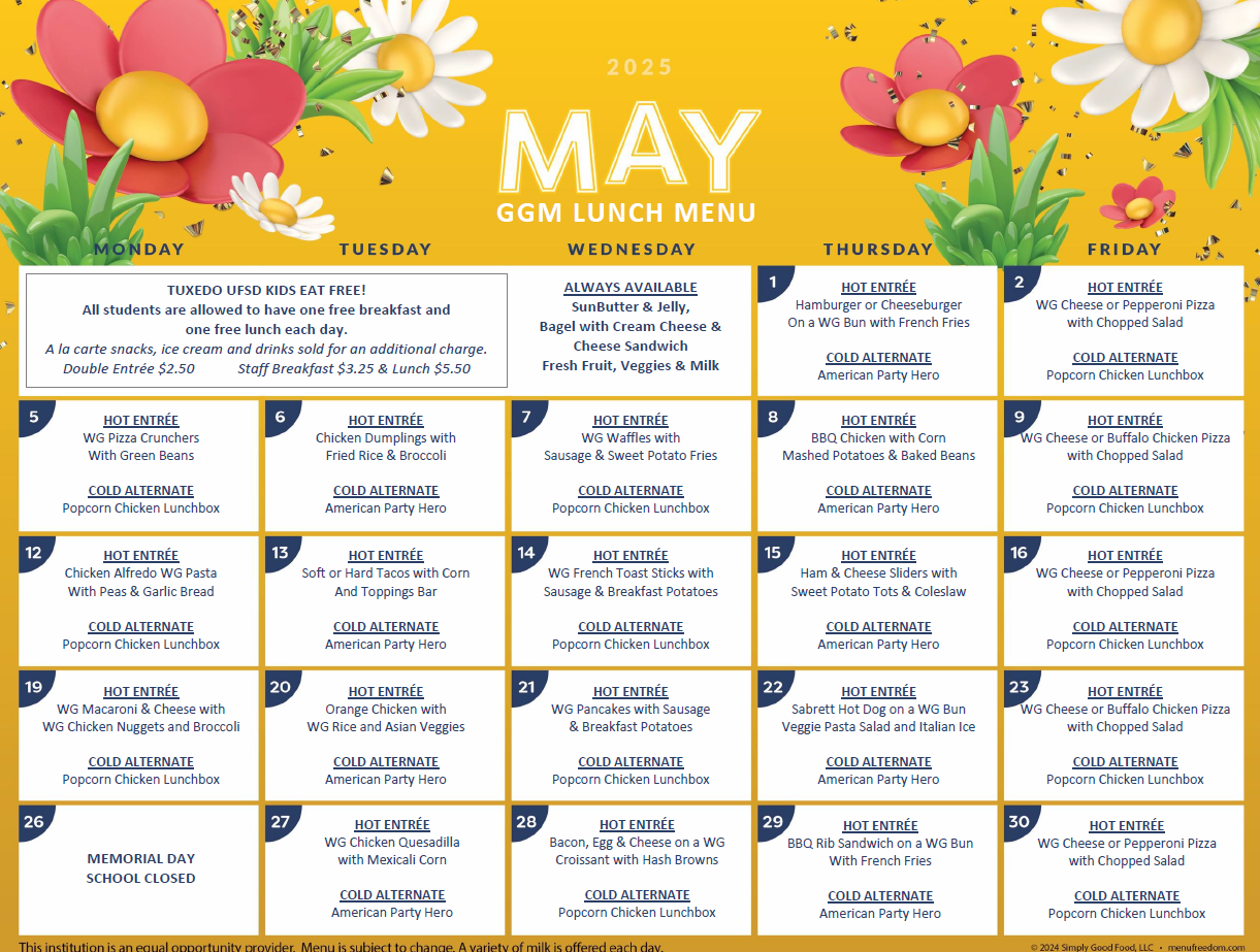 May GGM Menu