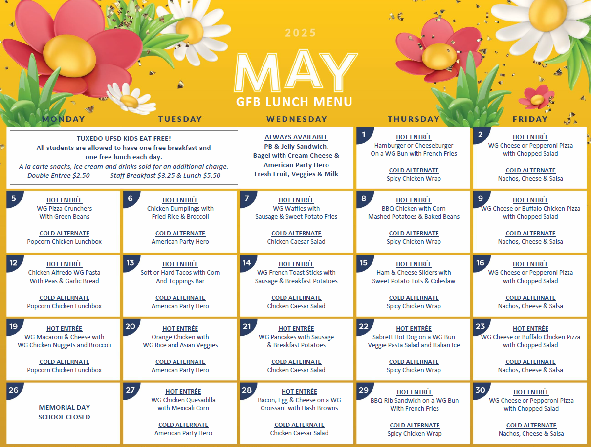 May GFB Menu